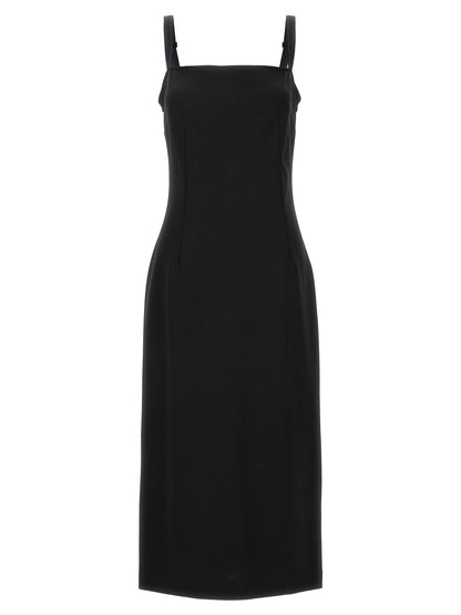 Black Viscose Midi Dress