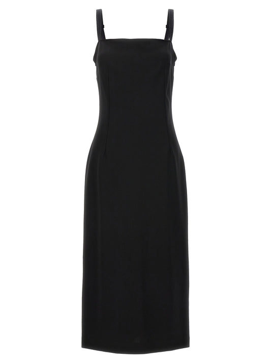 Black Viscose Midi Dress