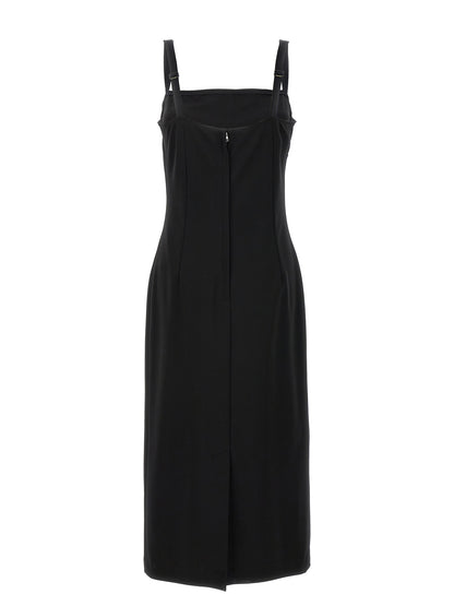 Black Viscose Midi Dress