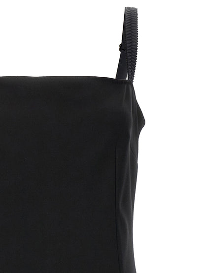 Black Viscose Midi Dress
