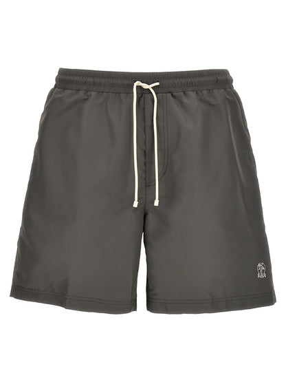 Gray Polyester Shorts