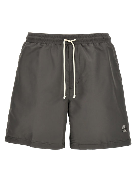 Gray Polyester Shorts