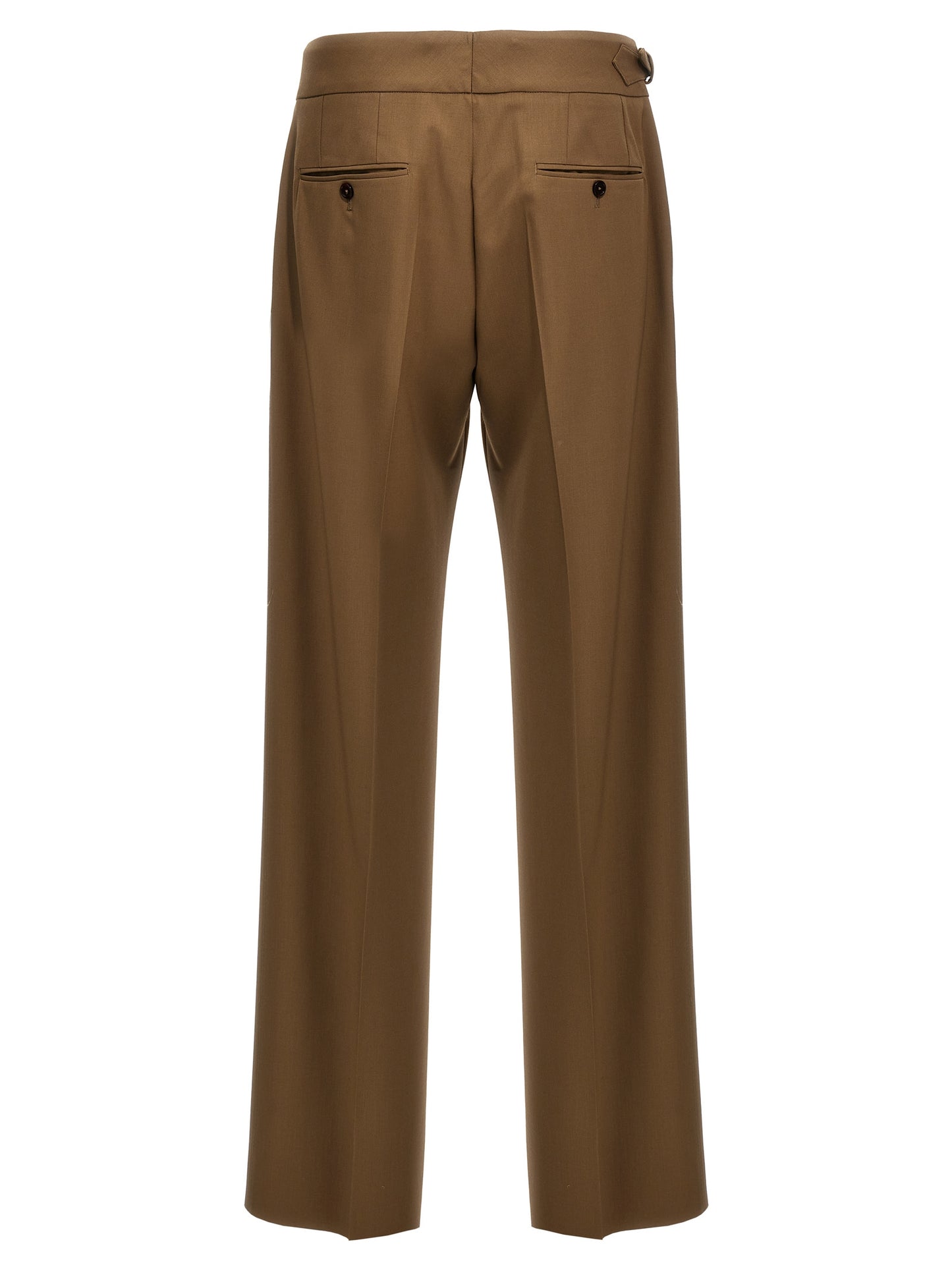 Brown Virgin Wool Dress Pants