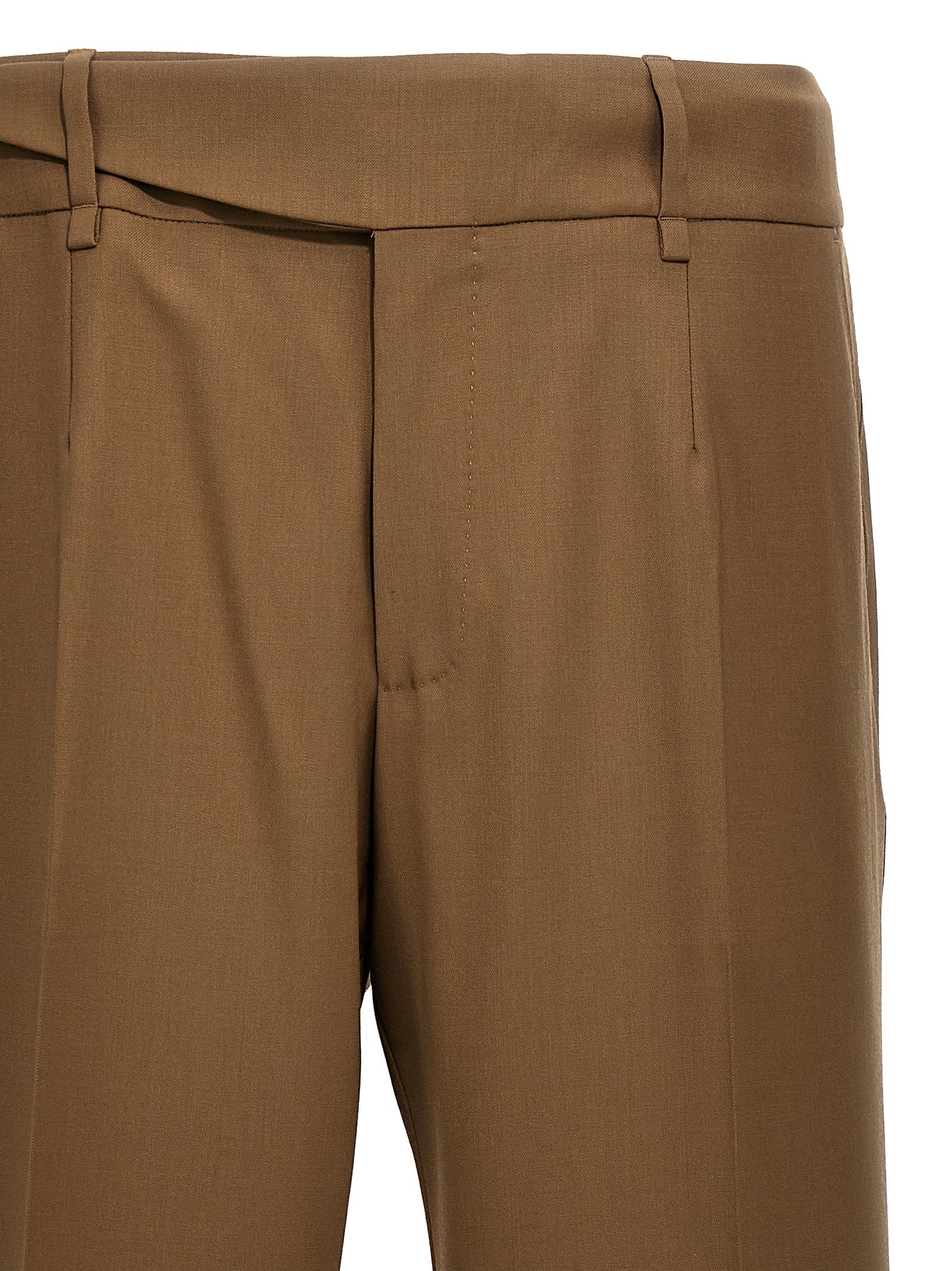 Brown Virgin Wool Dress Pants