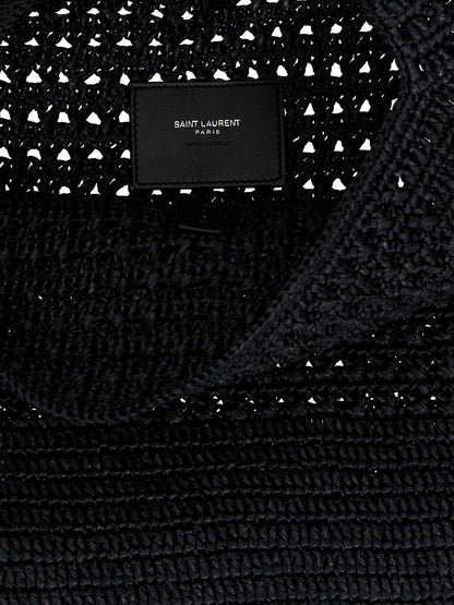 Black Raffia Tote Bag