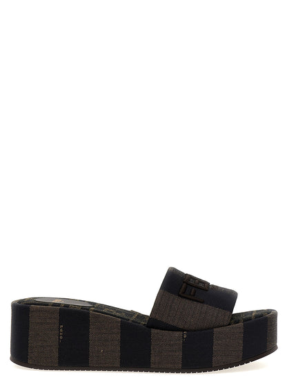 Brown Cotton Slides