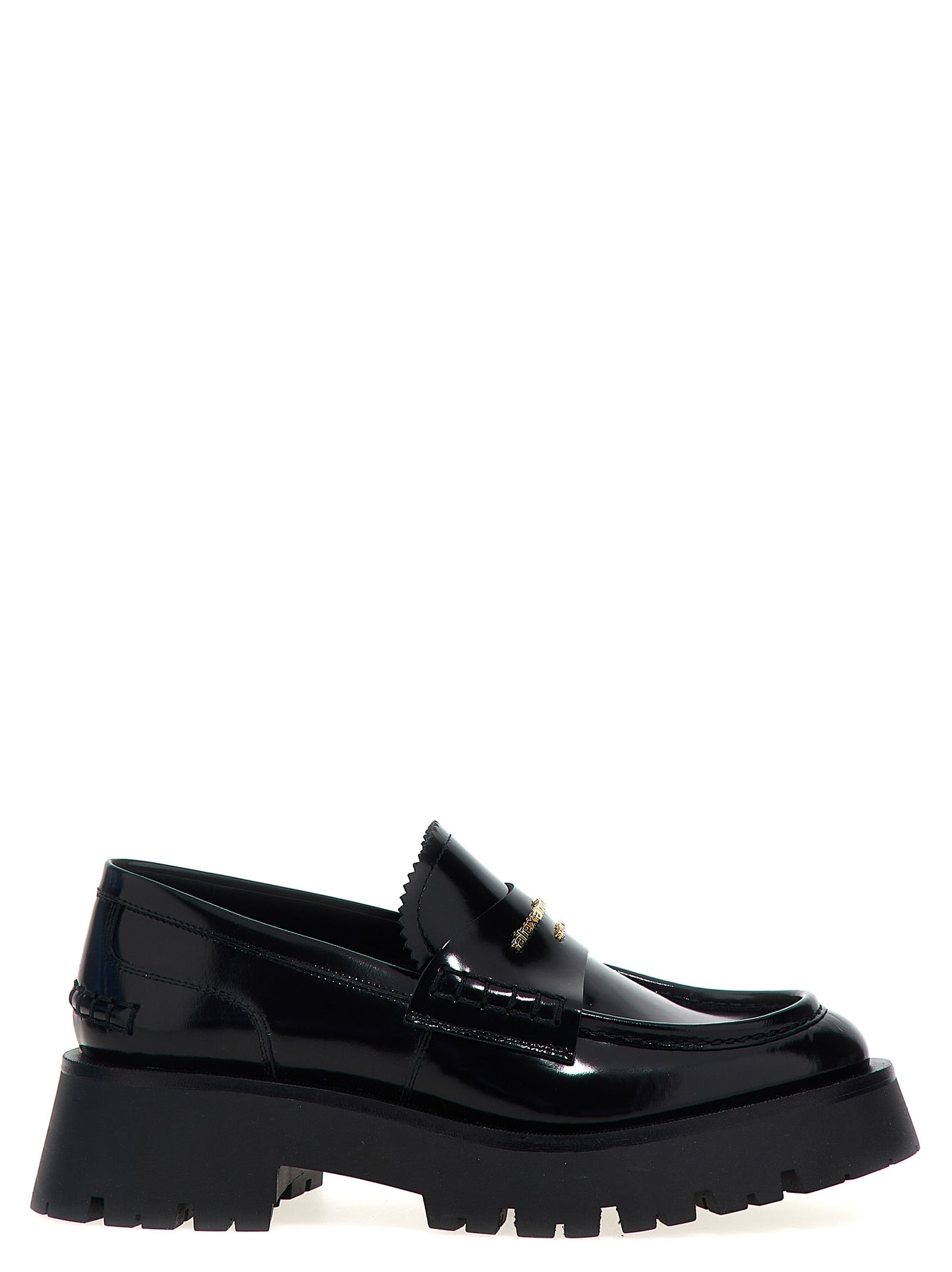 Black Cowhide Slip-On Loafers