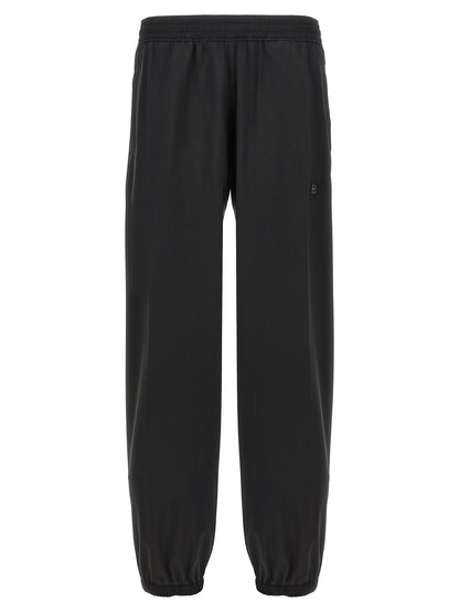Black Virgin Wool Casual Pants