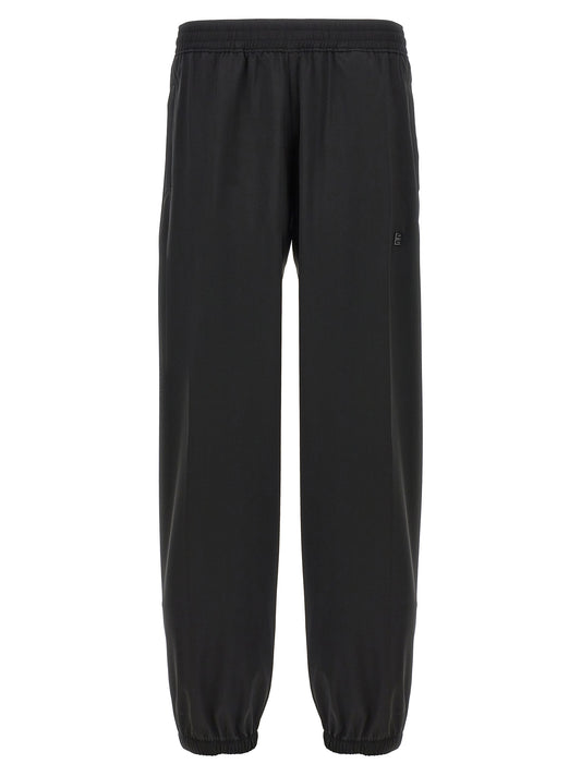 Black Virgin Wool Casual Pants