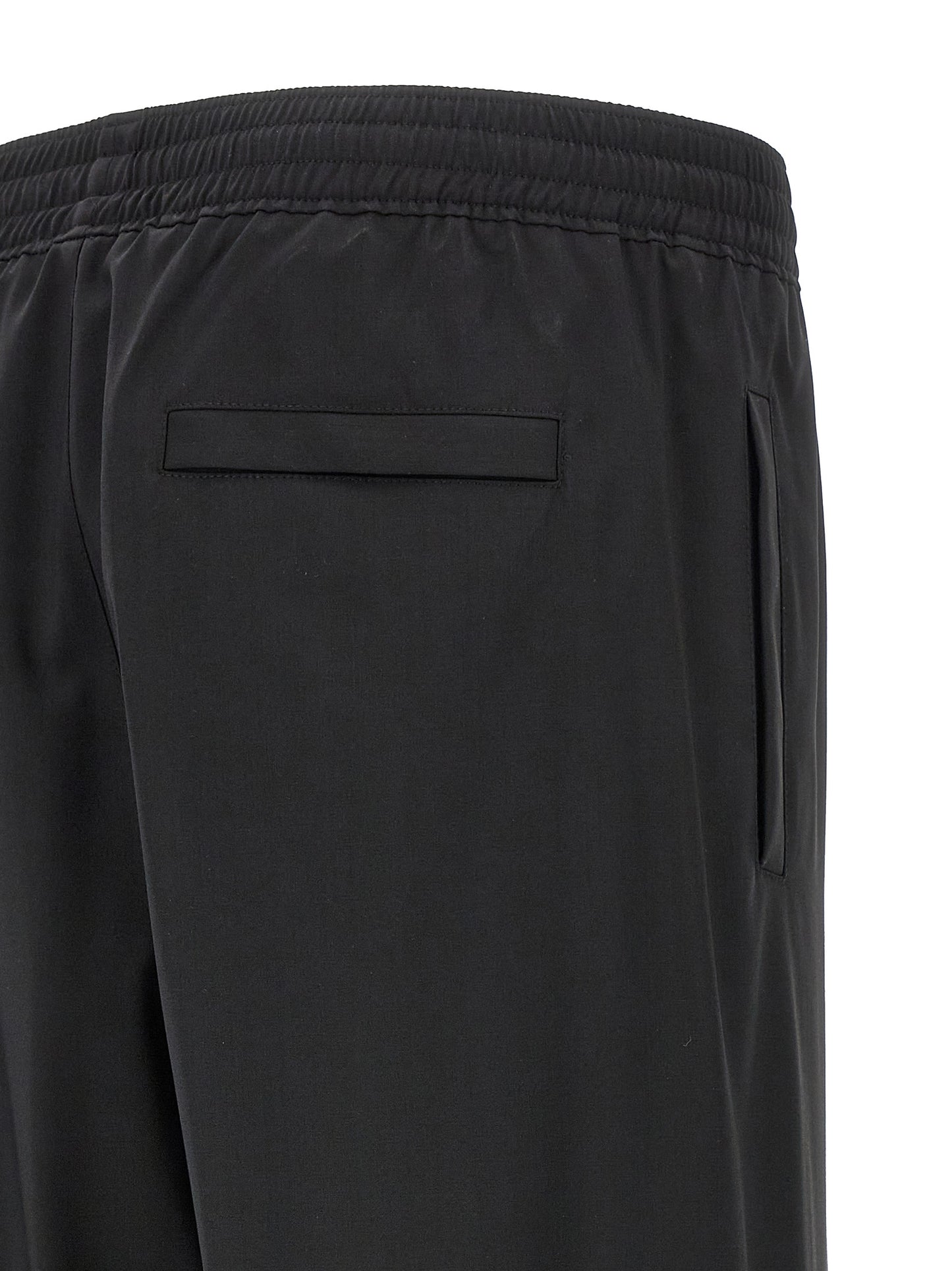 Black Virgin Wool Casual Pants