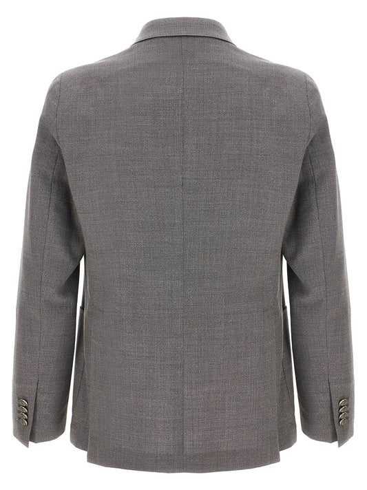 Gray Virgin Wool Blazer