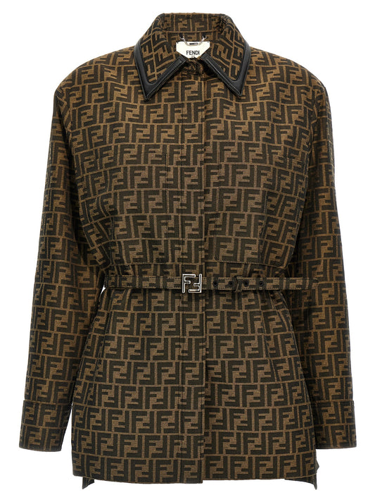 Brown Polyester Leather Jacket