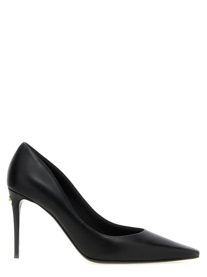 Black Lamb Leather High Heel Pumps