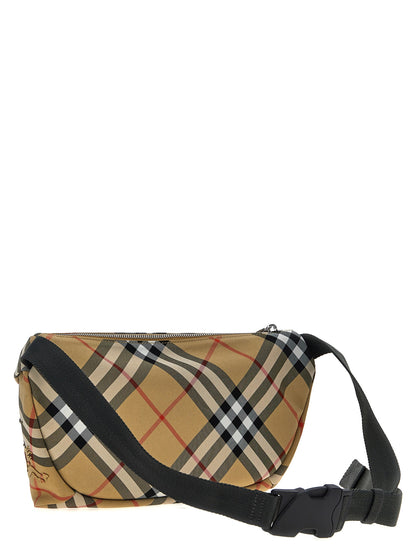 Beige Polyester Crossbody Bag