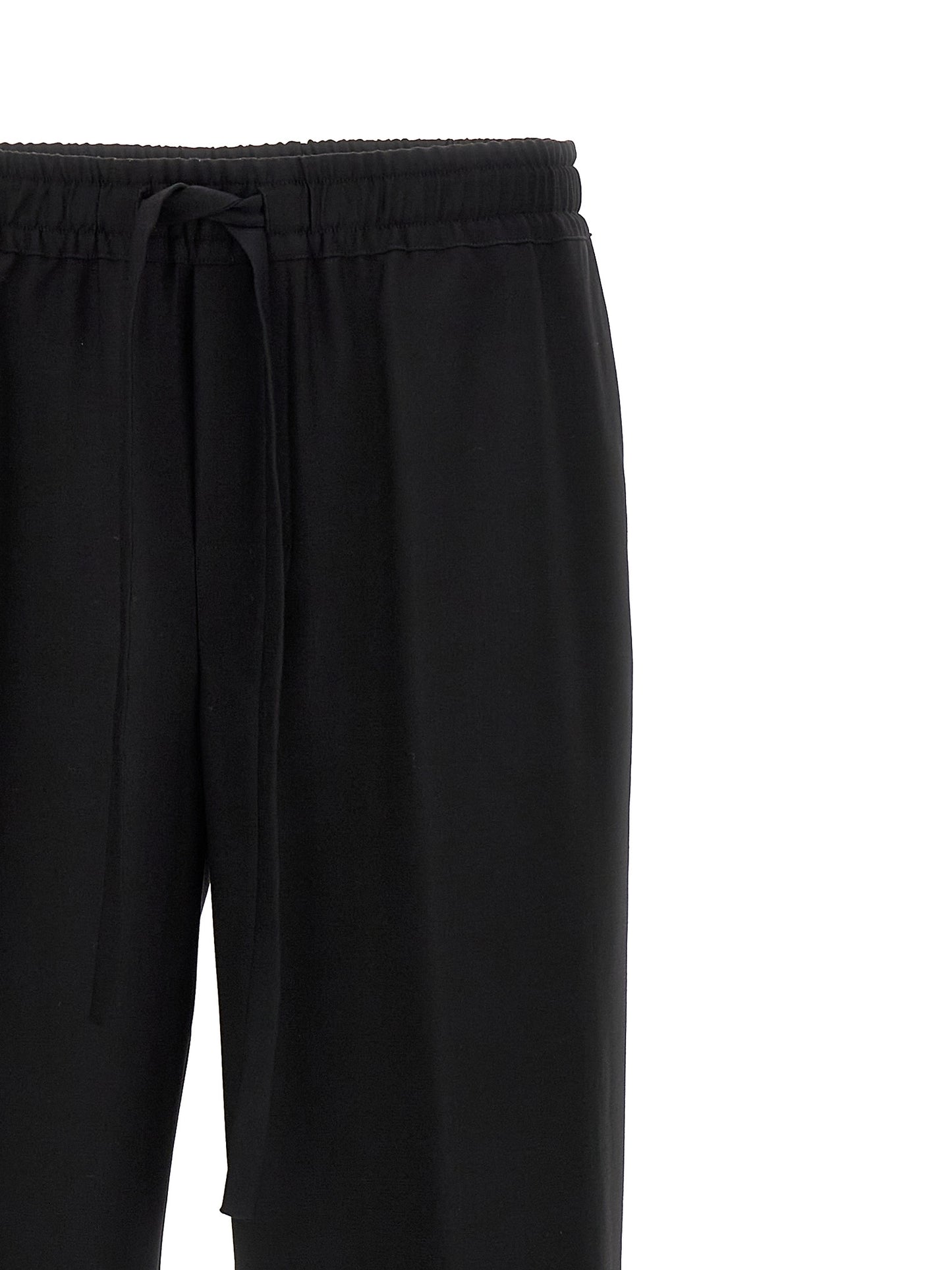 Black Virgin Wool Casual Pants