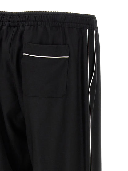 Black Virgin Wool Casual Pants