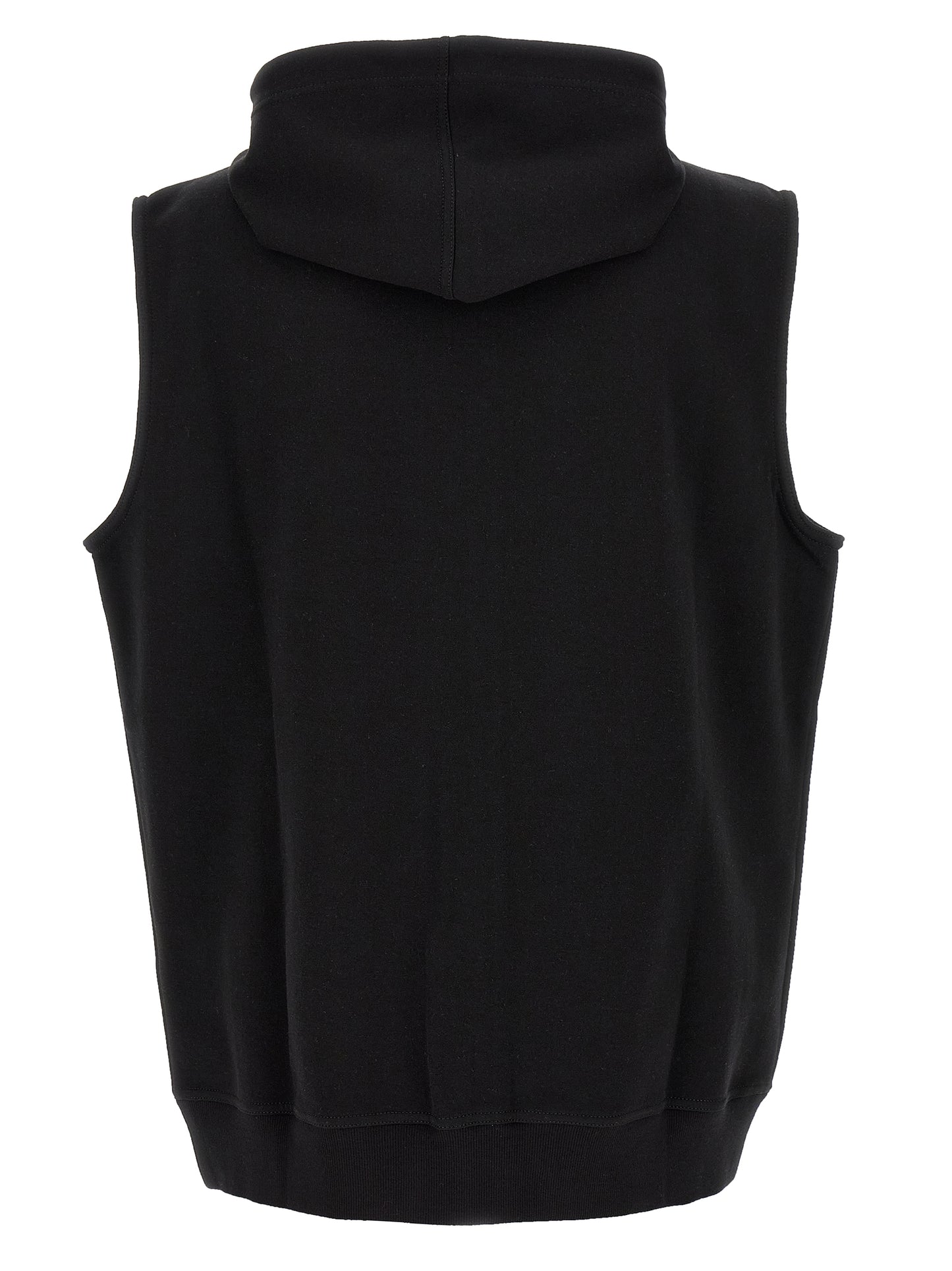 Black Cotton Sleeveless Jacket
