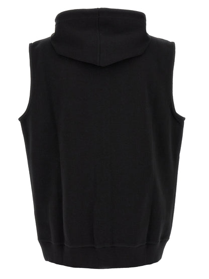 Black Cotton Sleeveless Jacket