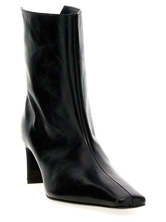 Black Calfskin Ankle Boots