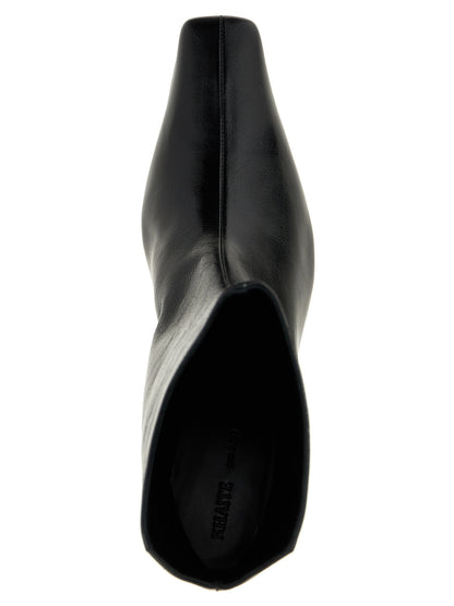 Black Calfskin Ankle Boots