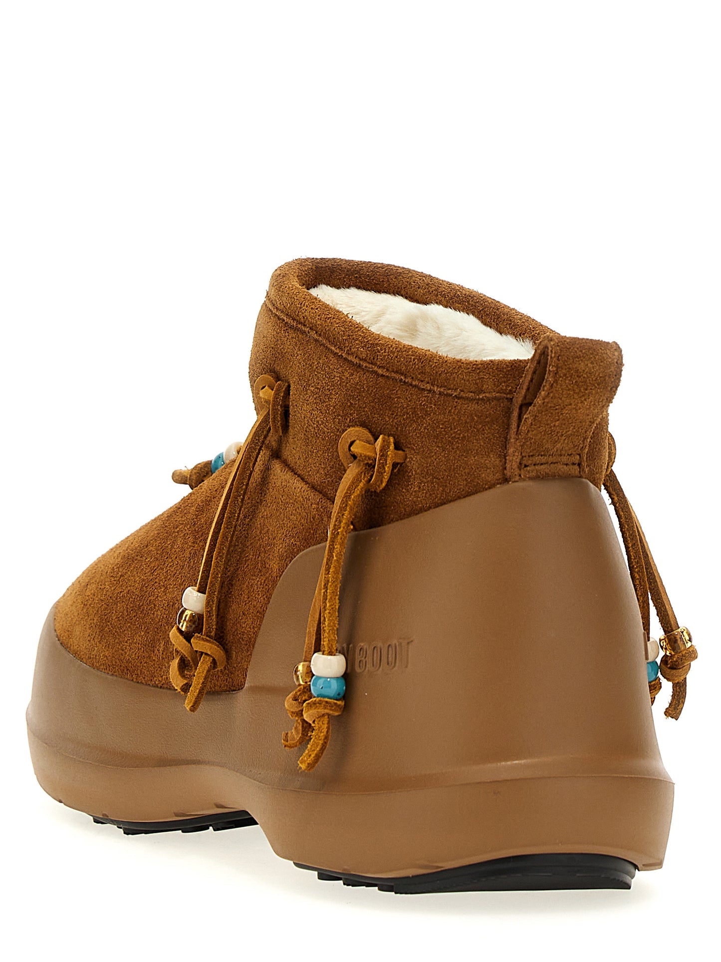 Brown Suede Leather Flat Boots