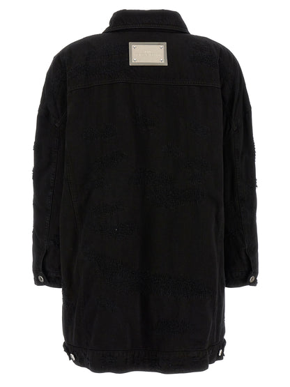 Black Cotton Denim Jacket