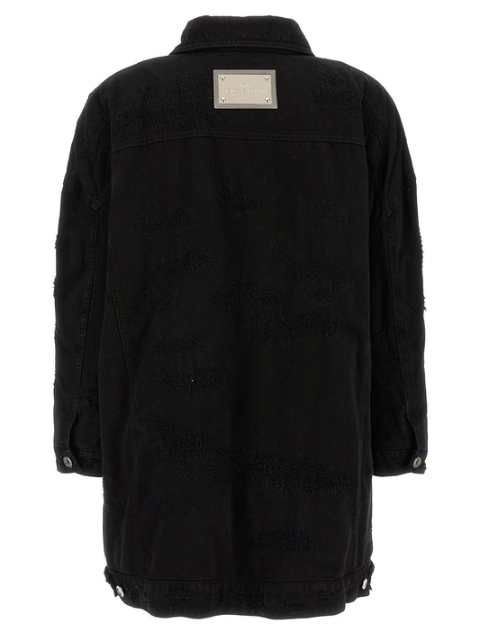 Black Cotton Denim Jacket