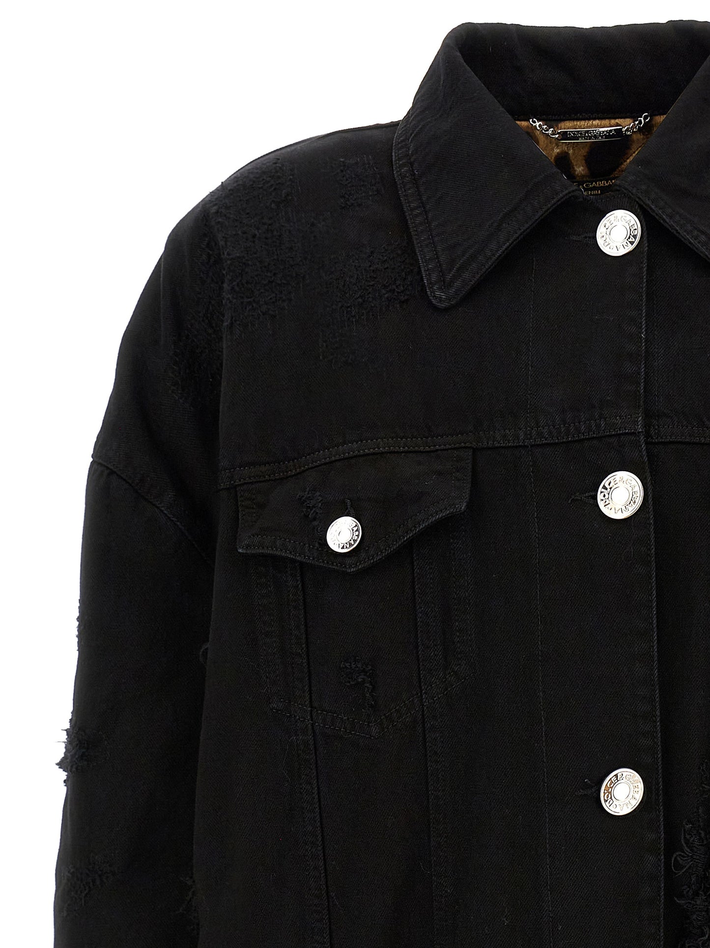 Black Cotton Denim Jacket