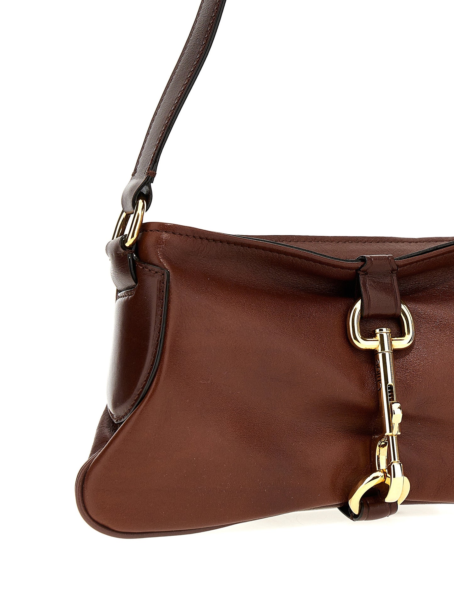 Brown Cotton Shoulder Bag