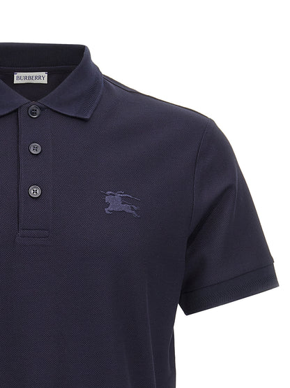 Blue Cotton Polo Shirt