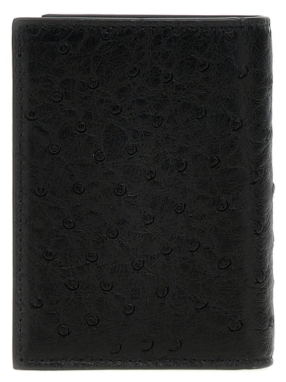 Black Ostrich Skin Cardholder