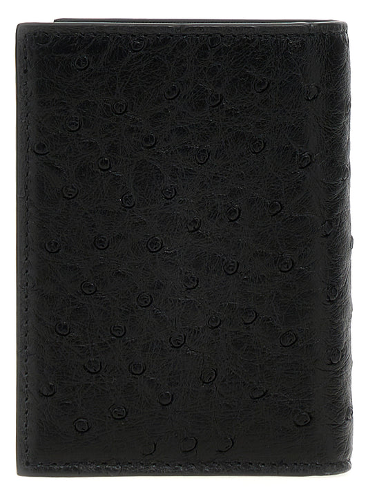Black Ostrich Skin Cardholder