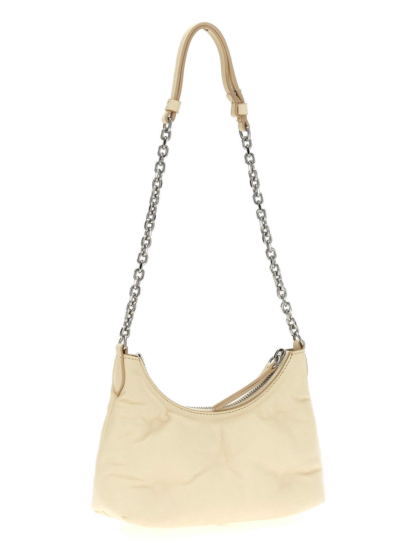 White Lamb Leather Shoulder Bag