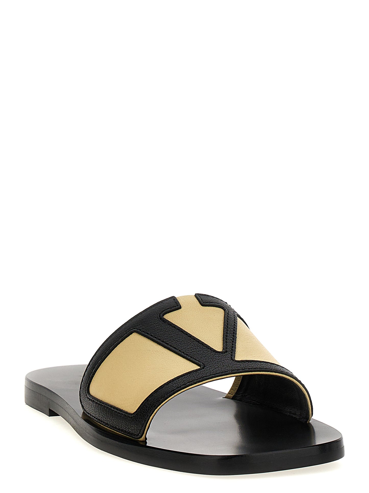 Multicolor Goatskin Slides