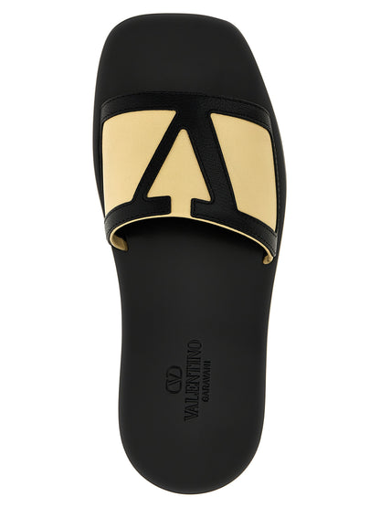 Multicolor Goatskin Slides