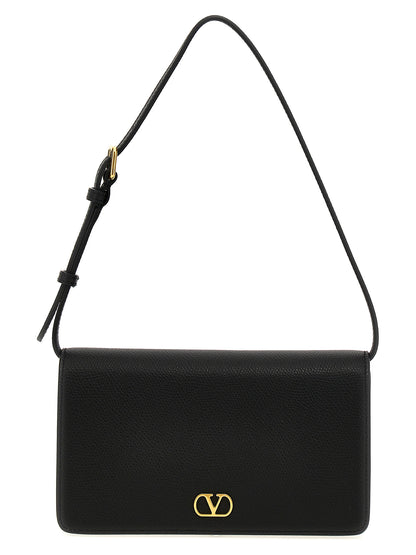 Black Calfskin Shoulder Bag