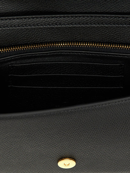 Black Calfskin Shoulder Bag