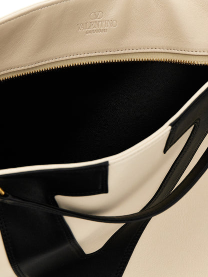 Bicolor Lamb Leather Tote Bag