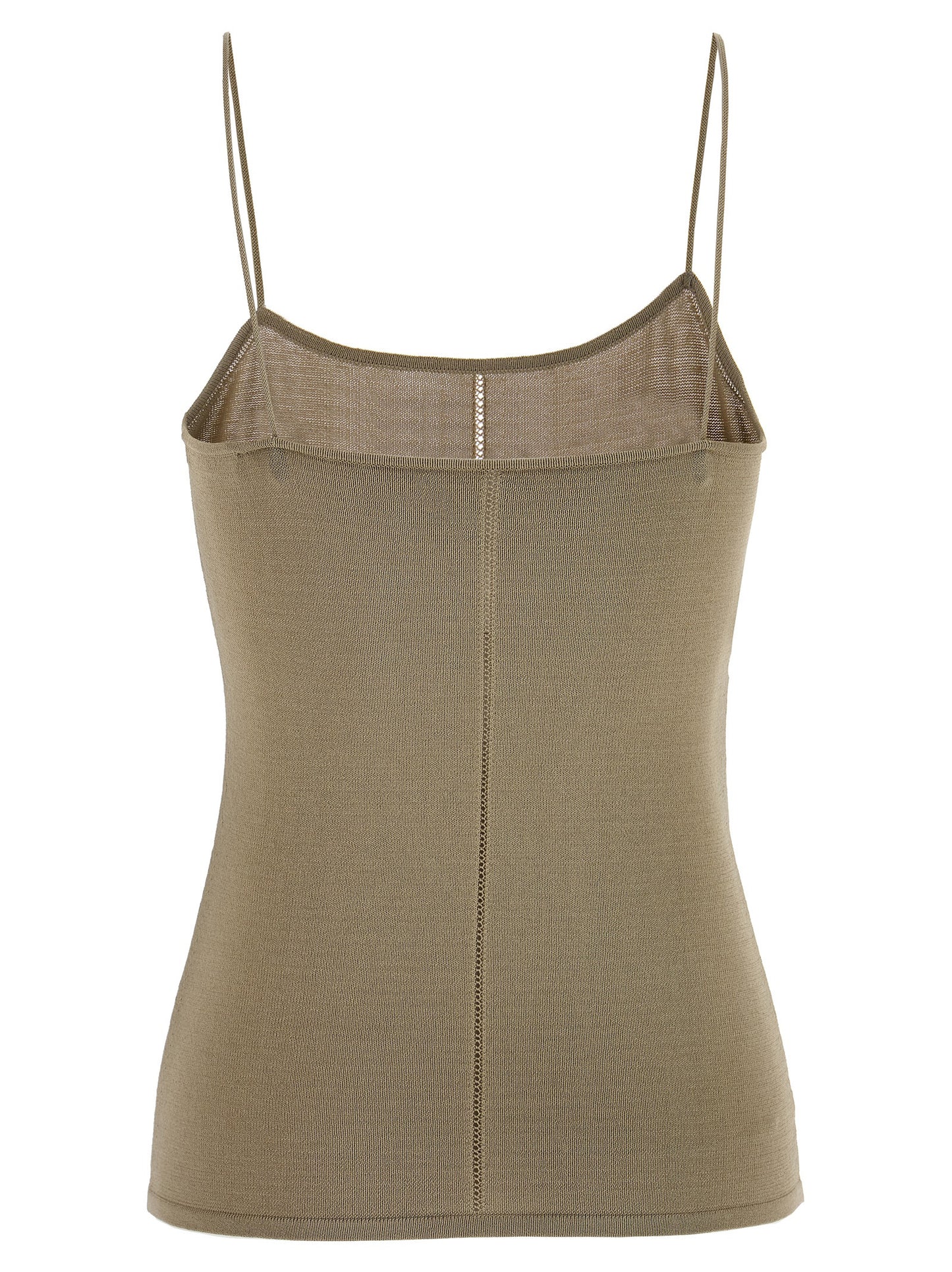 Beige Viscose Tank Tops