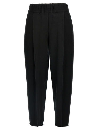Black Cotton Casual Pants