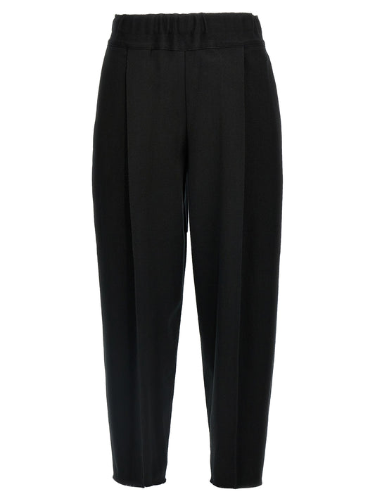 Black Cotton Casual Pants