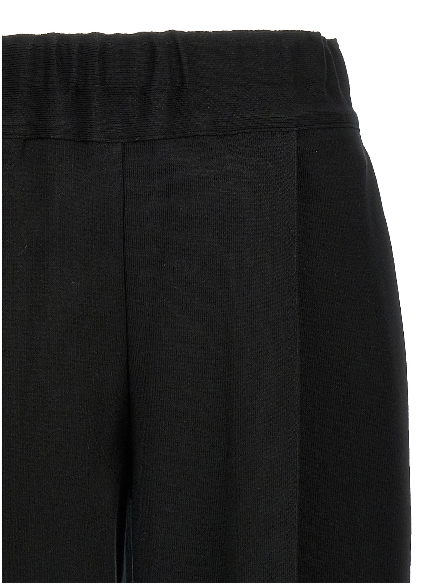 Black Cotton Casual Pants