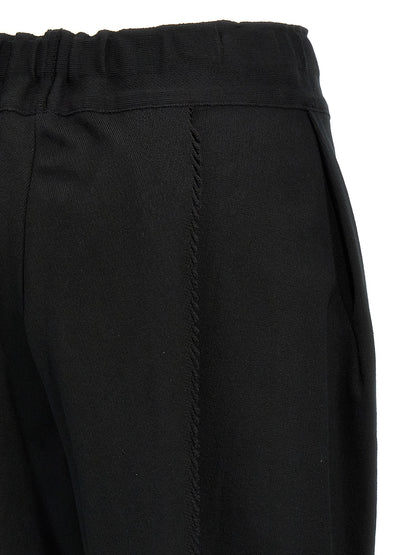 Black Cotton Casual Pants