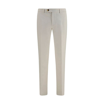 White Cotton Casual Pants