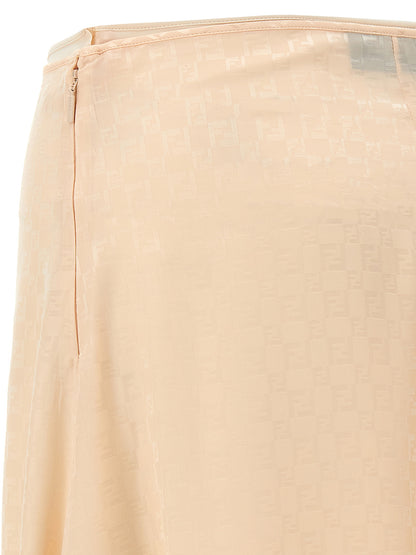 Multicolor Silk Midi Skirt