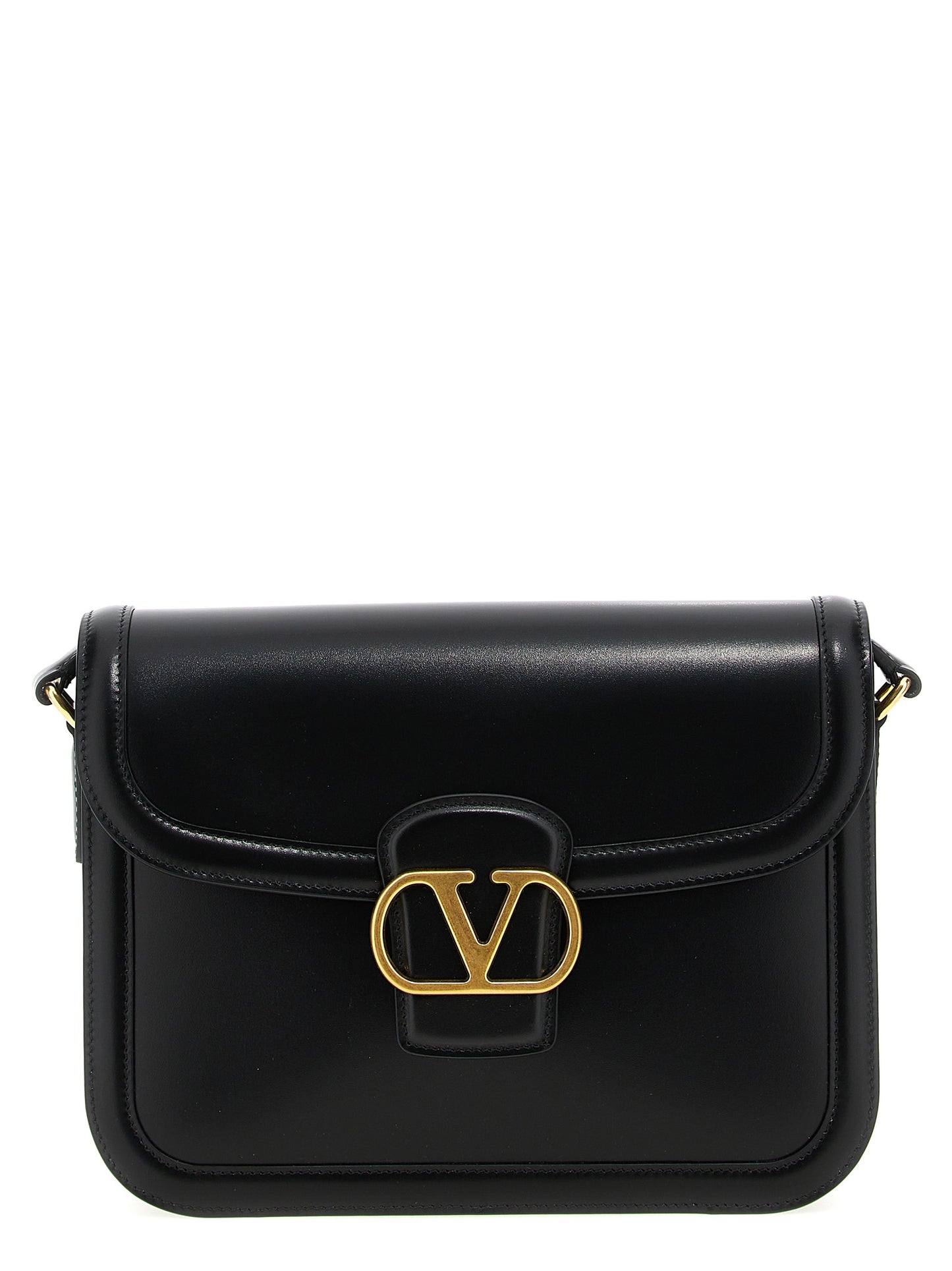 Black Calfskin Shoulder Bag