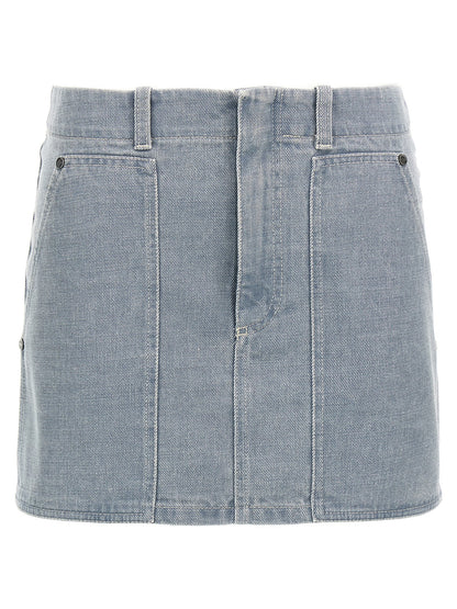 Gray Cotton Long Skirt