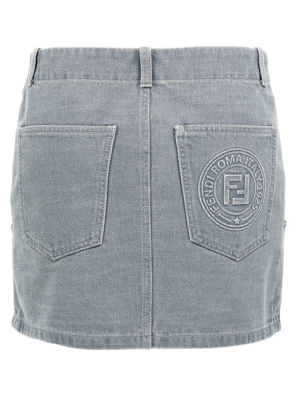 Gray Cotton Long Skirt