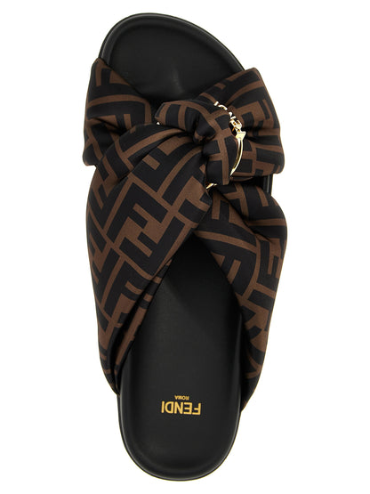 Brown Polyester Slides