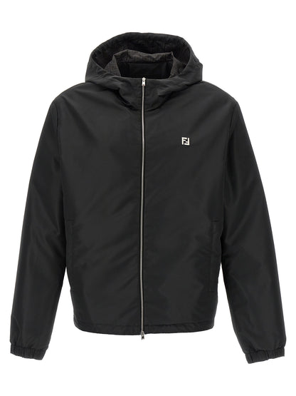 Black Polyester Shell Jacket